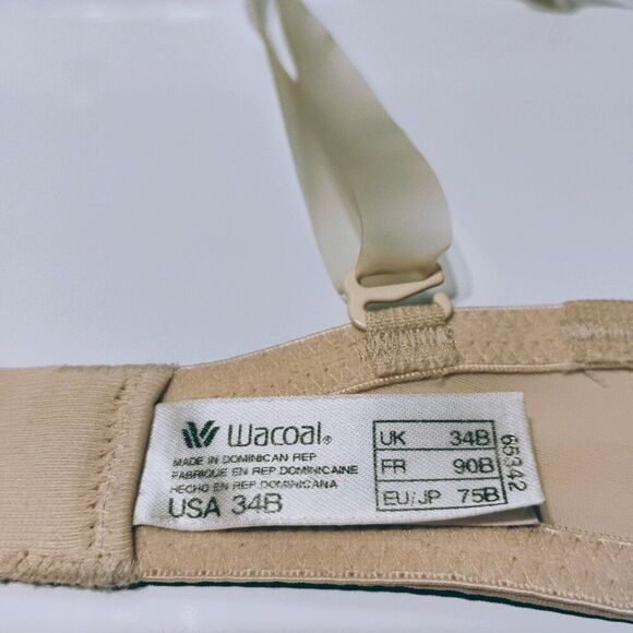 Wacoal T Shirt Bra Convertible Silicone Strap Regular Plunge Racer or Halter 34B - Picture 10 of 15